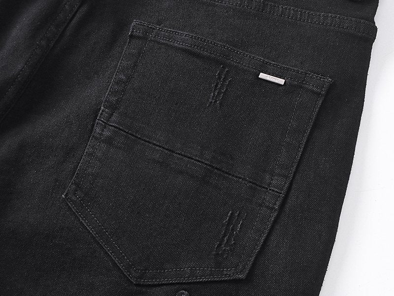 AMIRI Distressed Black Denim Shorts