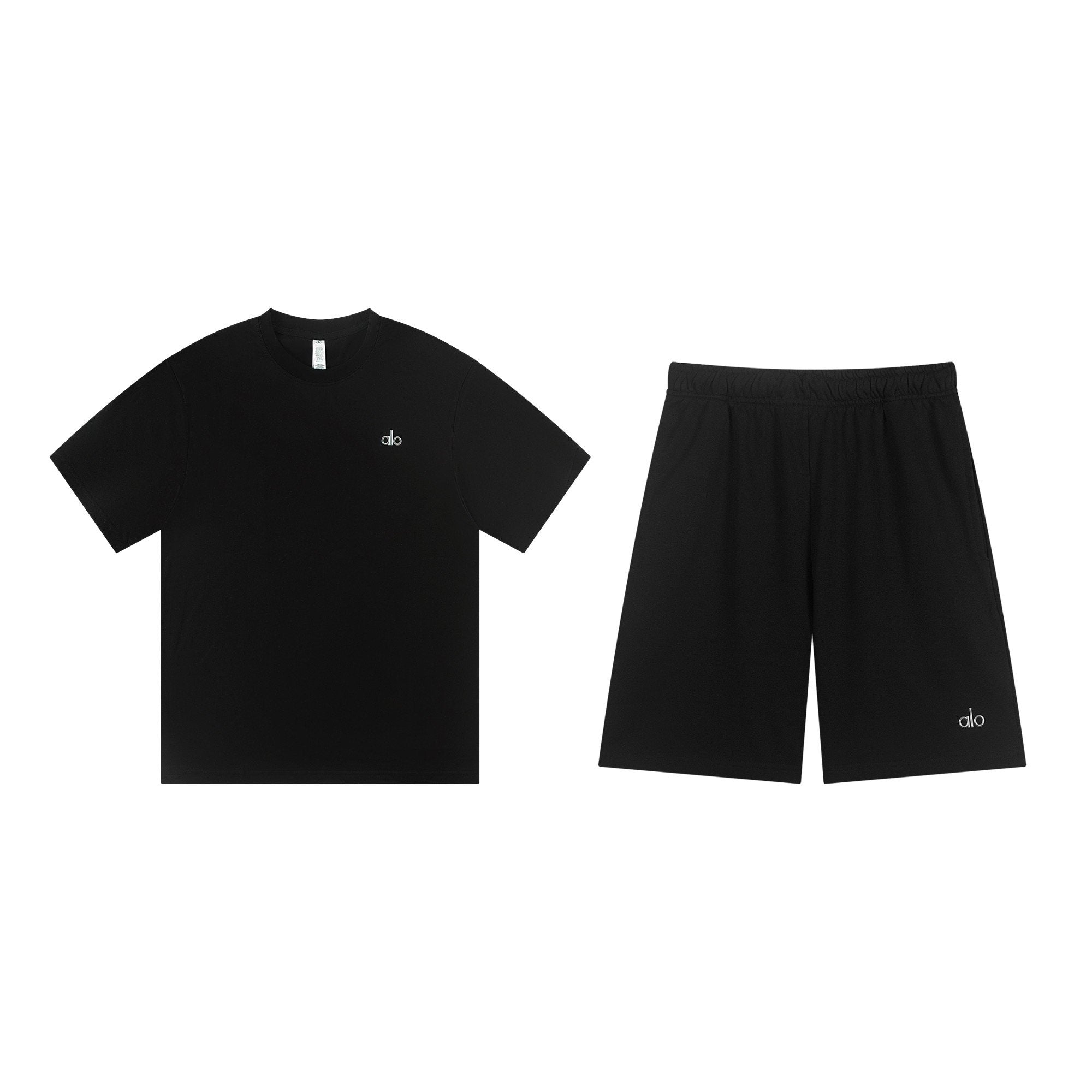alo Solid Logo T-Shirt & Shorts Set