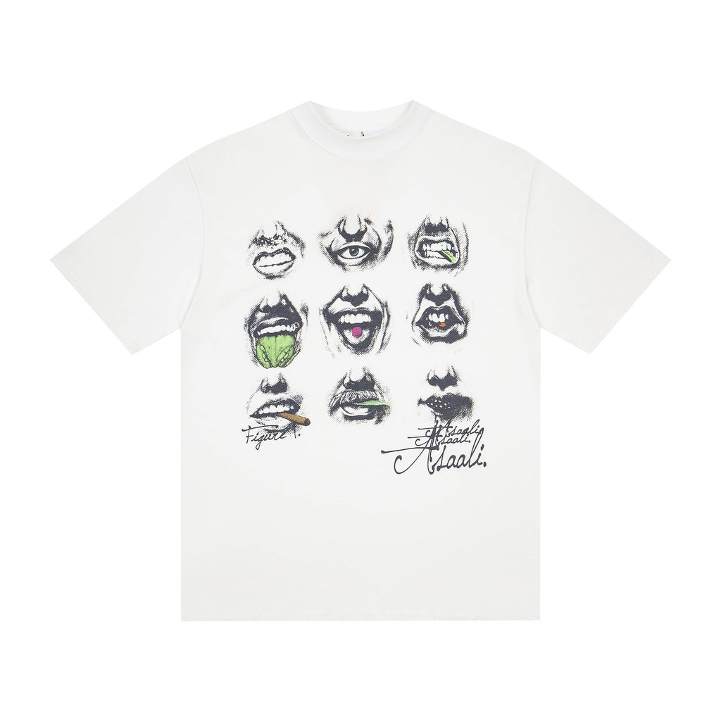 ASAALL Mouth & Eye Graphic Short-Sleeve T-Shirt