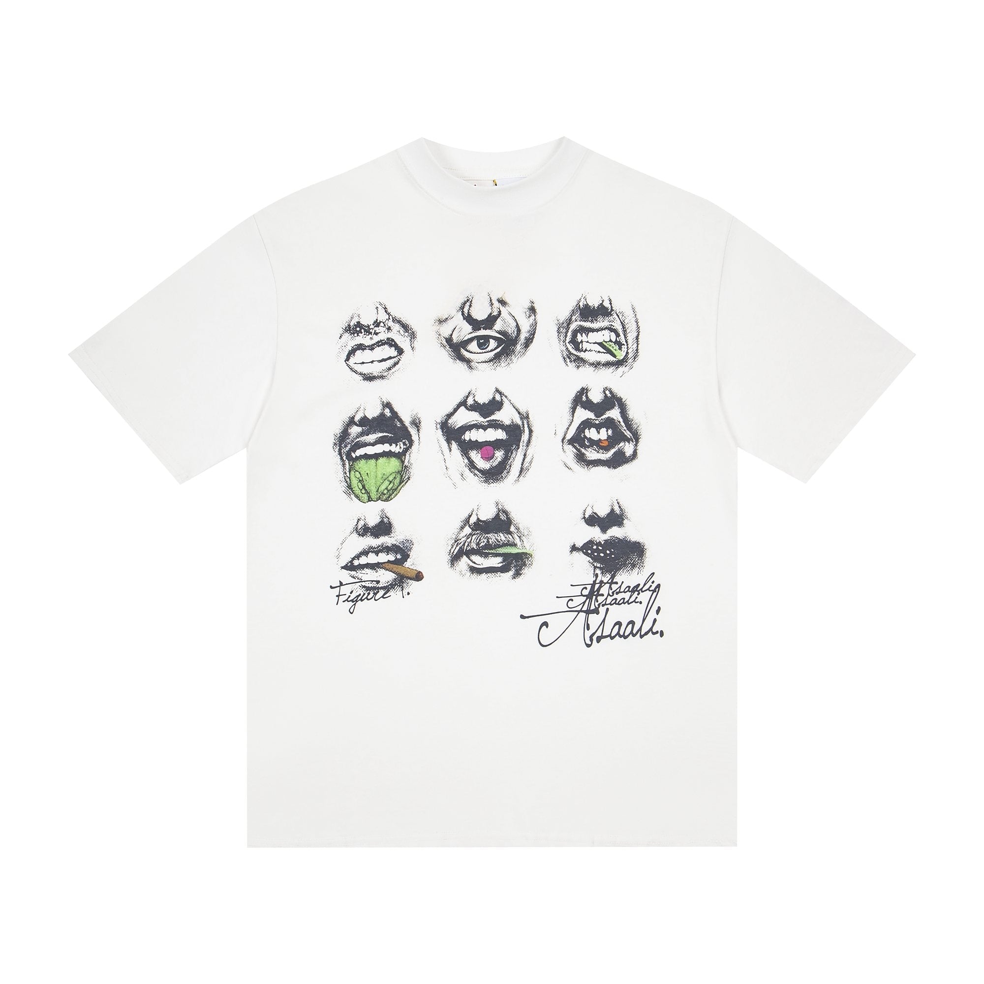 ASAALL Mouth & Eye Graphic Short-Sleeve T-Shirt