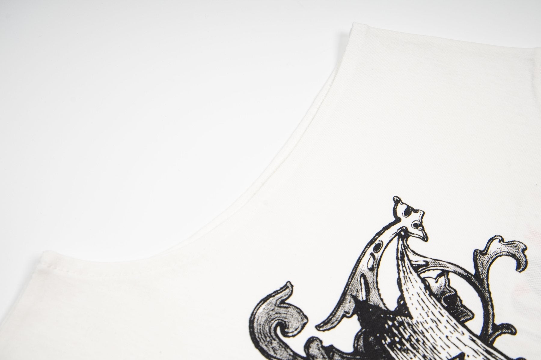 ASAALL White Graphic Sleeveless T-Shirt