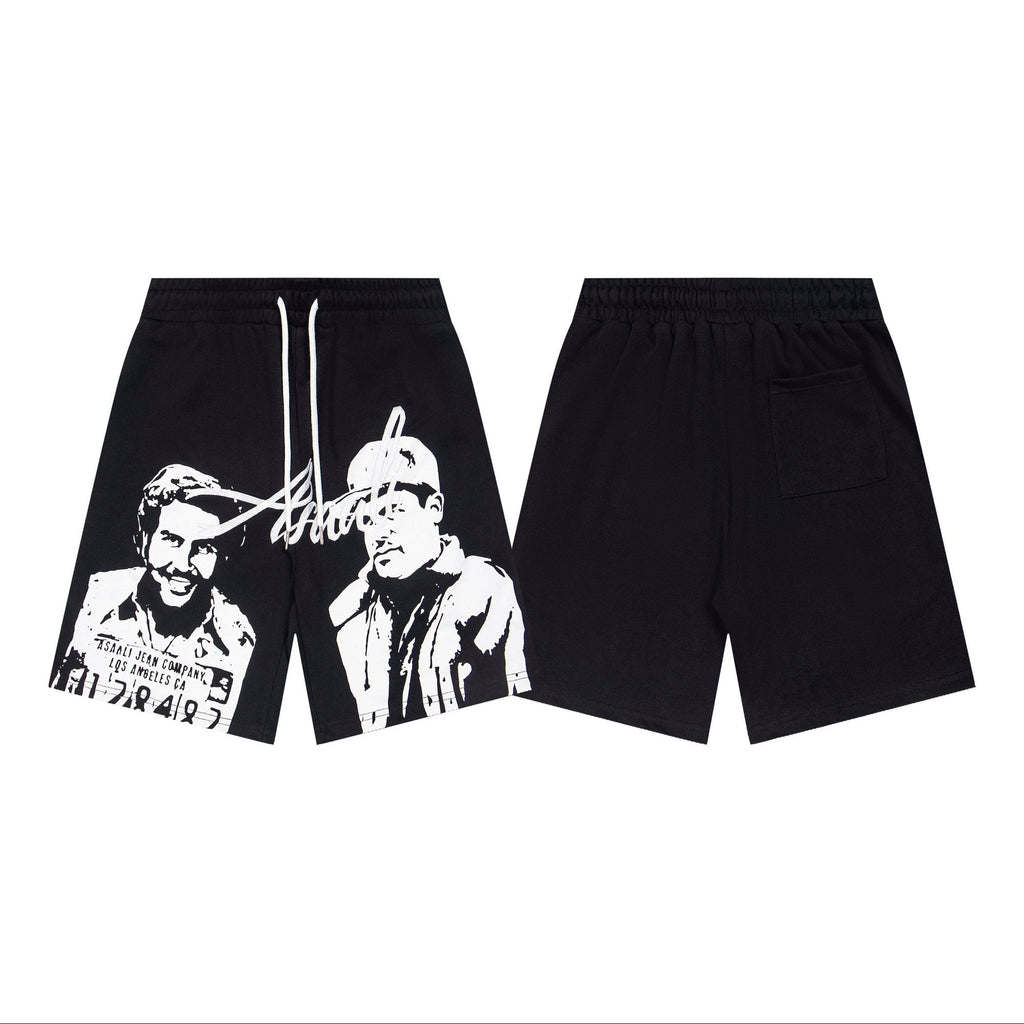 ASAALL Portrait Graphic Drawstring Shorts