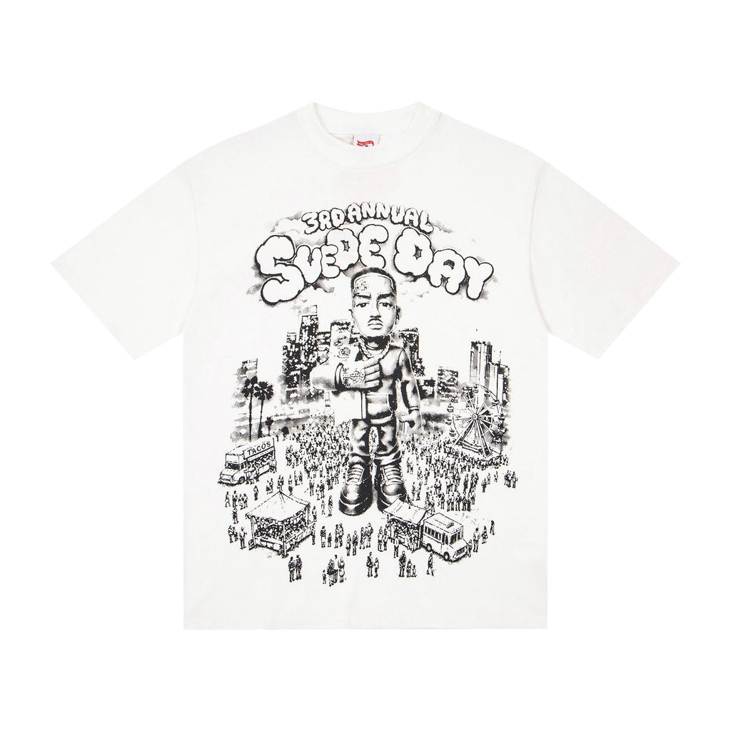 ASAALL White Black Front Graphic T-Shirt