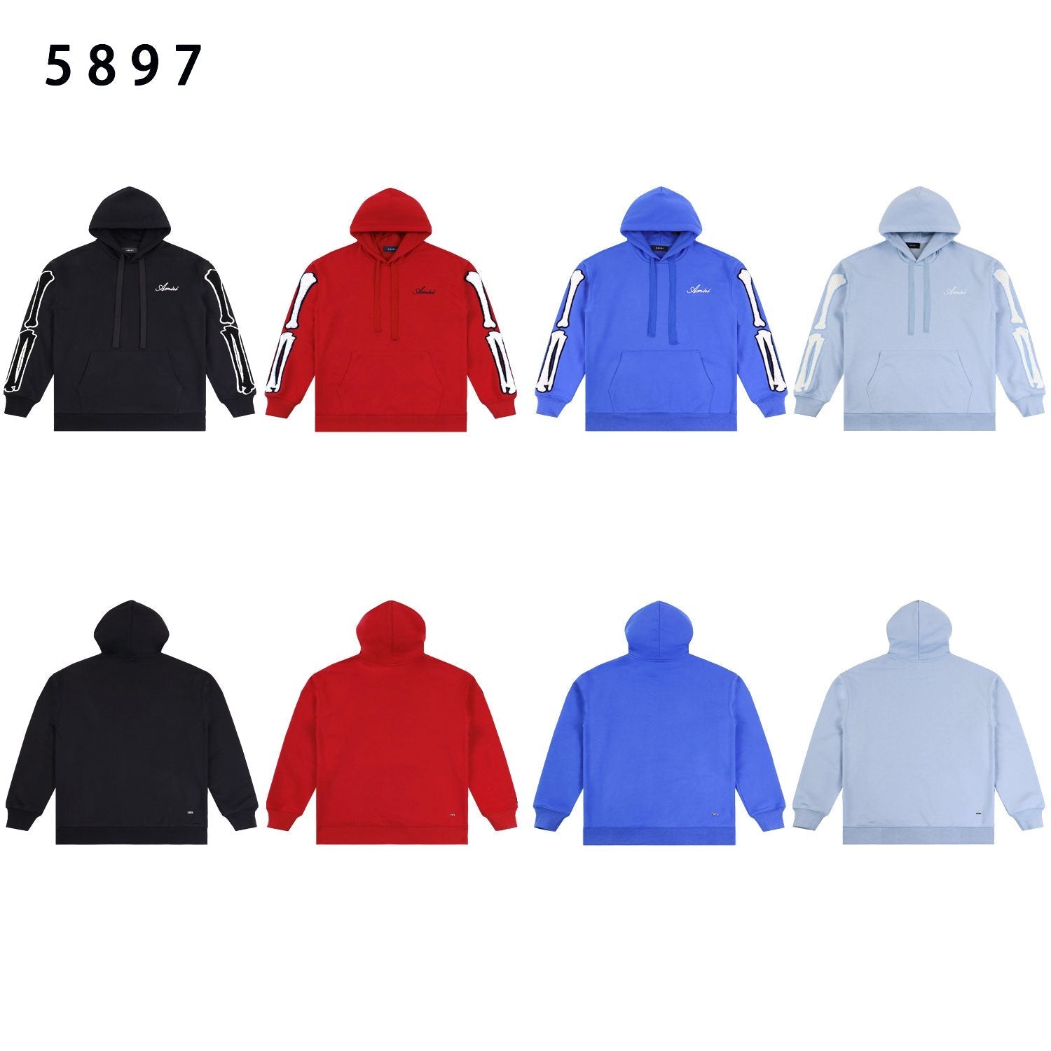 AMIRI Collegiate Bone Sleeve Graphic Hoodie