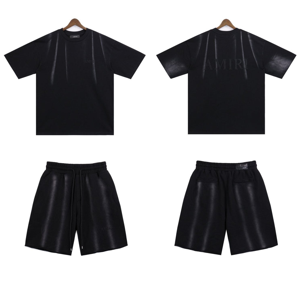 AMIRI Washed Embroidered T-Shirt & Shorts Set