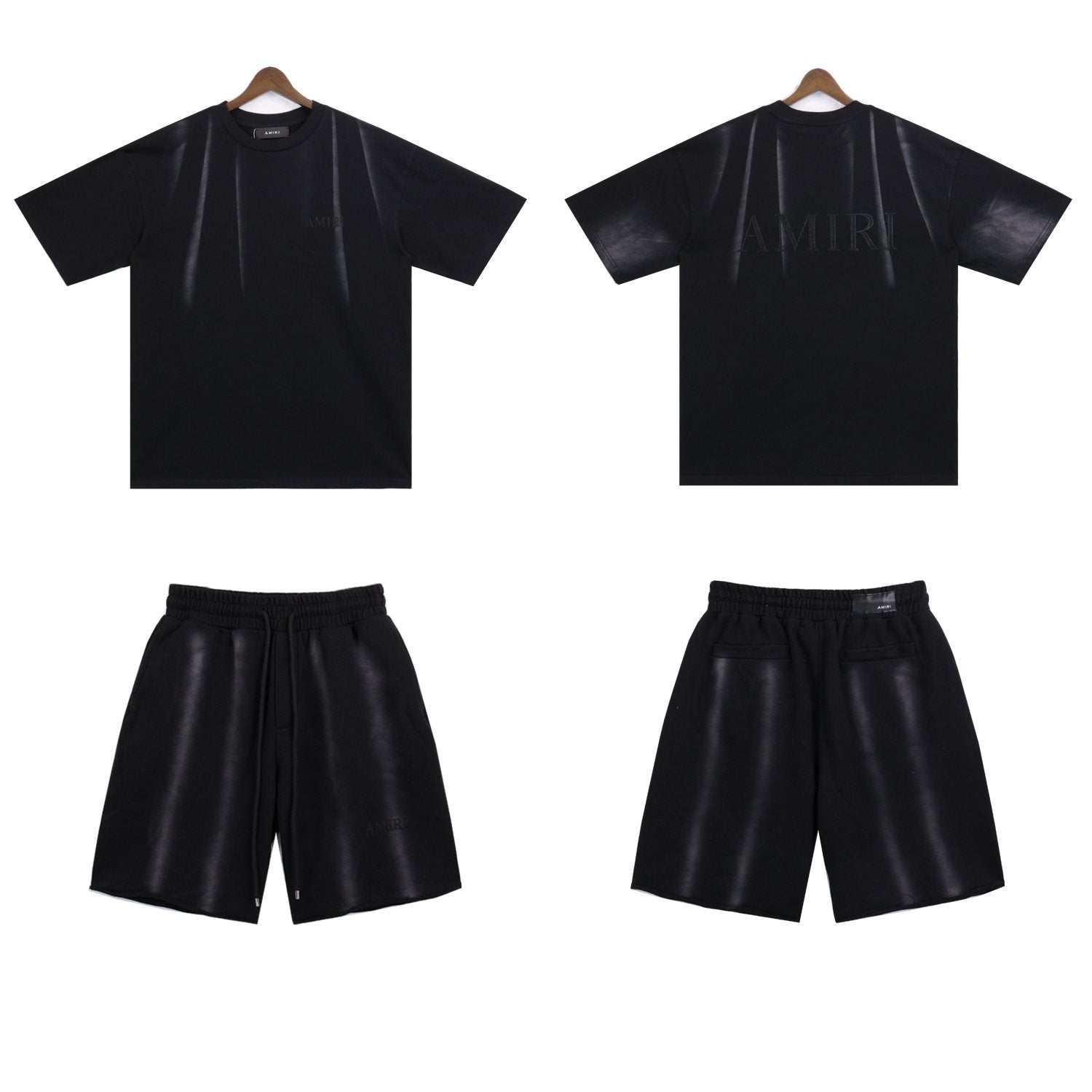 AMIRI Washed Embroidered T-Shirt & Shorts Set
