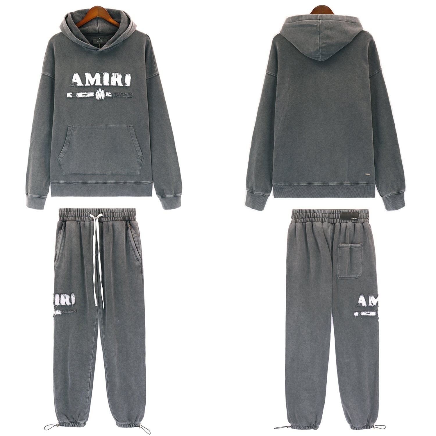 AMIRI Washed Dark Gray Graphic Hoodie