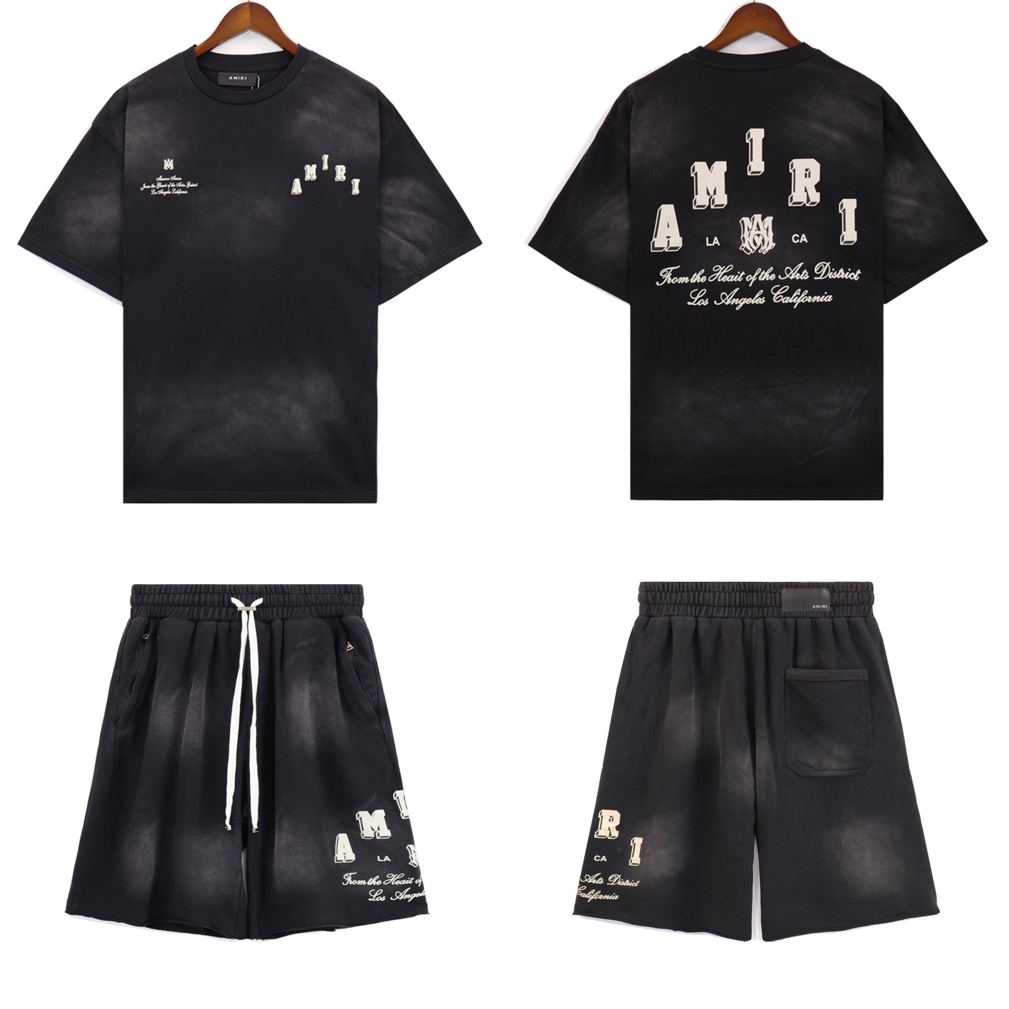 AMIRI Washed Graphic T-Shirt & Shorts Set