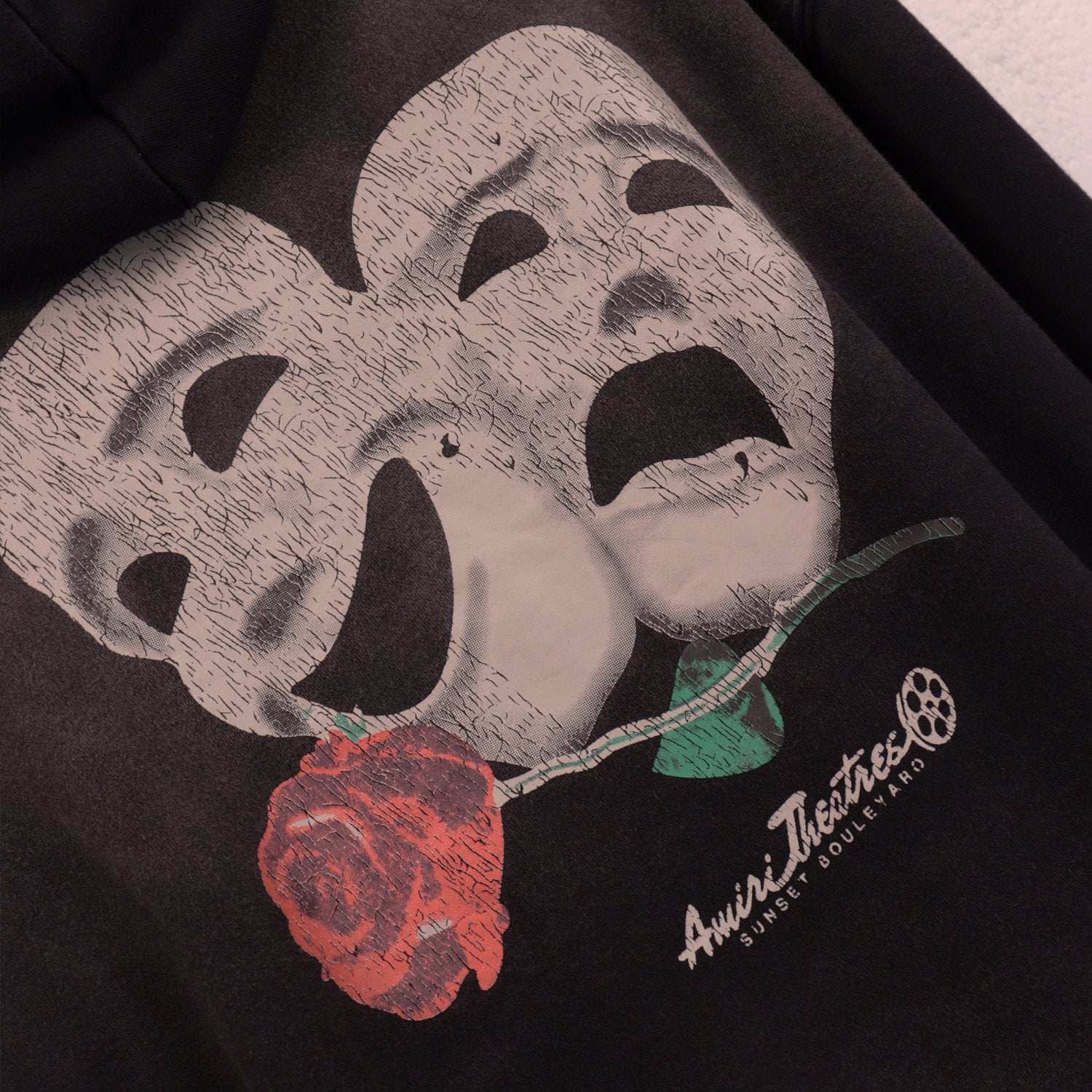 AMIRI Theatre Masks Rose Graphic Hoodie
