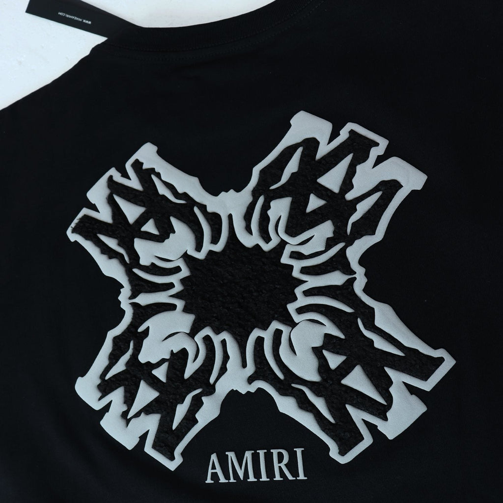 AMIRI Ice Blue Flame Graphic Short-Sleeve Set