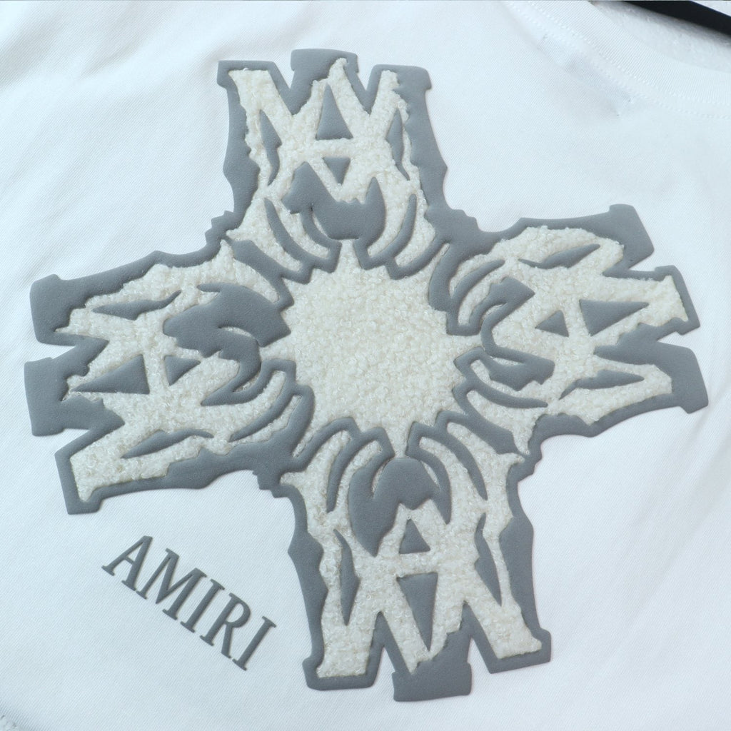 AMIRI Ice Blue Flame Graphic Short-Sleeve Set
