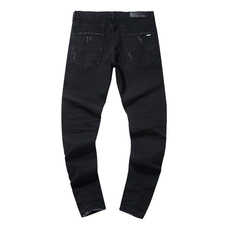 AMIRI Black Distressed Moto Panel Jeans