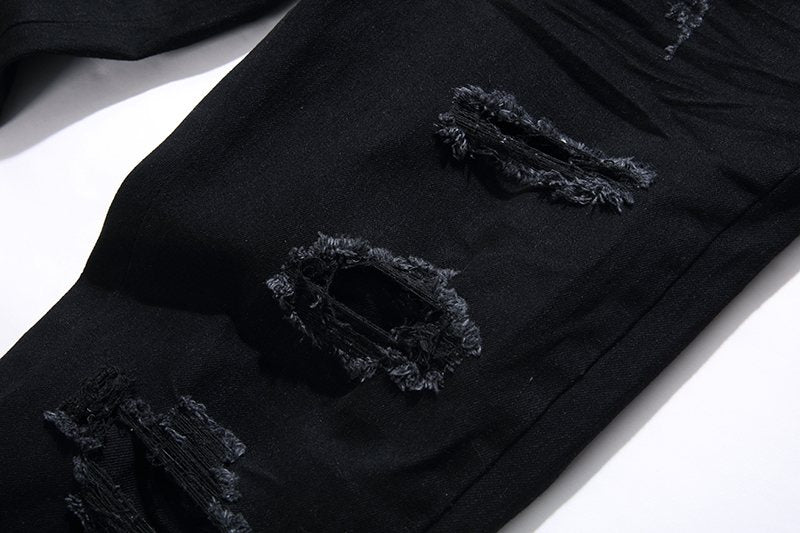 AMIRI Black Distressed Lettering Jeans
