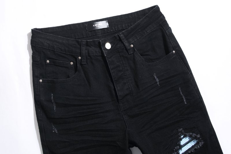 AMIRI Black Distressed Biker Jeans