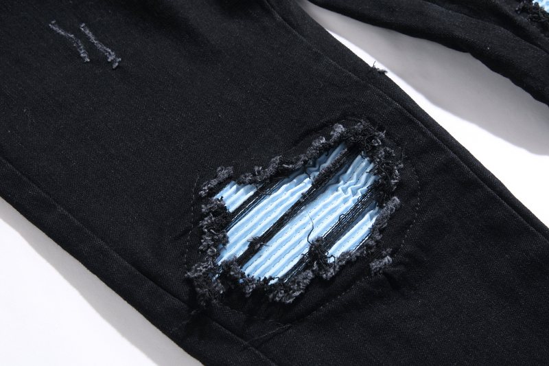 AMIRI Black Distressed Biker Jeans