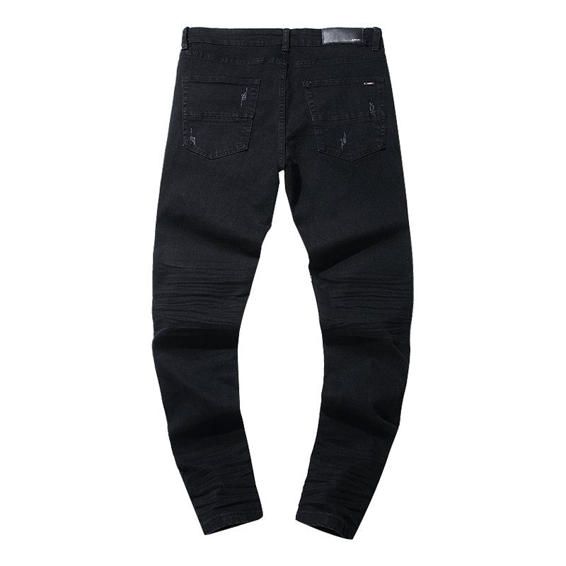 AMIRI Black Distressed Biker Jeans