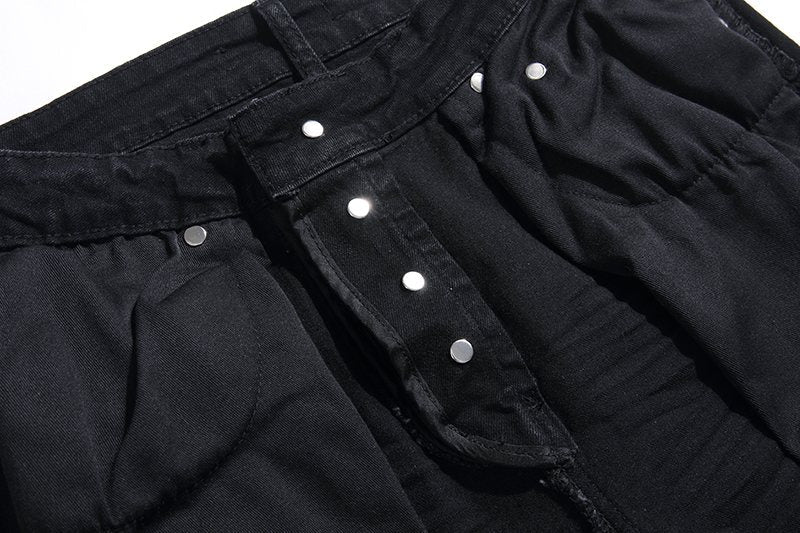 AMIRI Black Distressed Biker Jeans