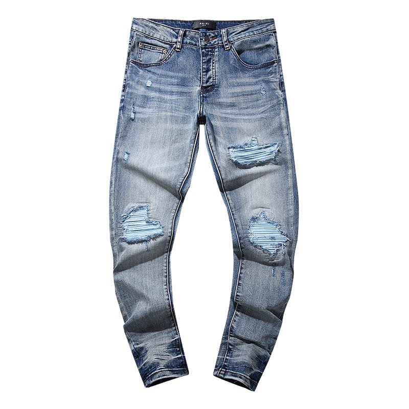 Amiri Light Blue Distressed Denim Jeans