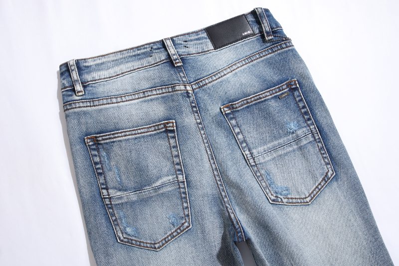 Amiri Light Blue Distressed Denim Jeans