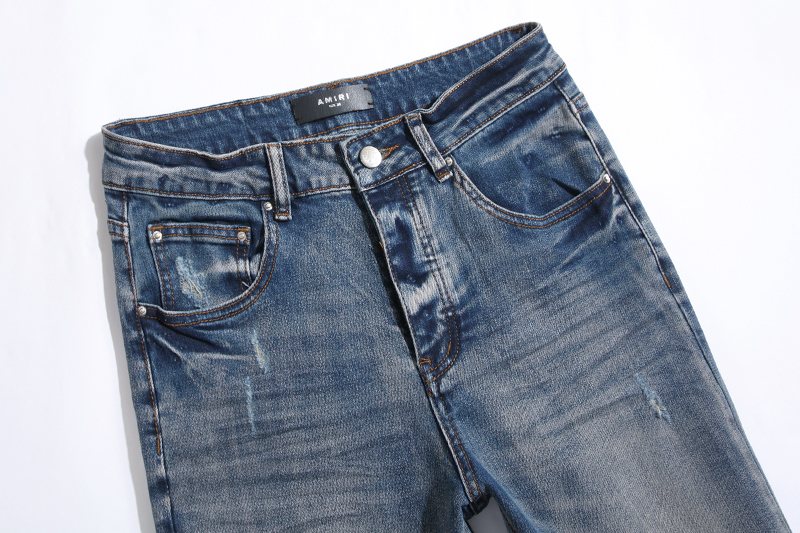 AMIRI Blue Washed Embroidered Jeans