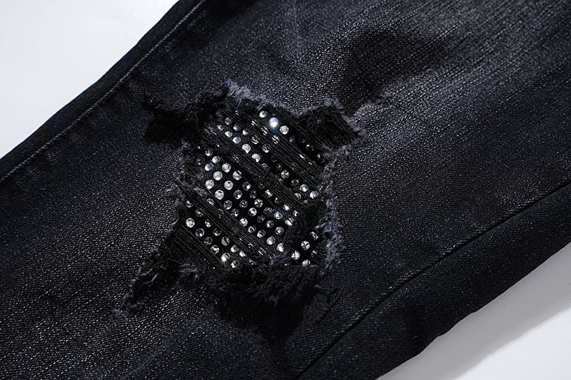 AMIRI Rhinestone Washed Denim Jeans