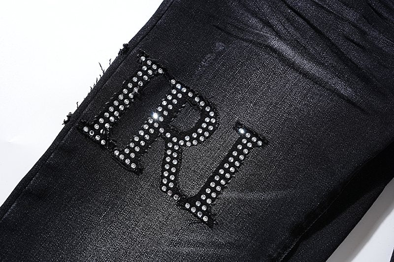 AMIRI Rhinestone Washed Denim Jeans