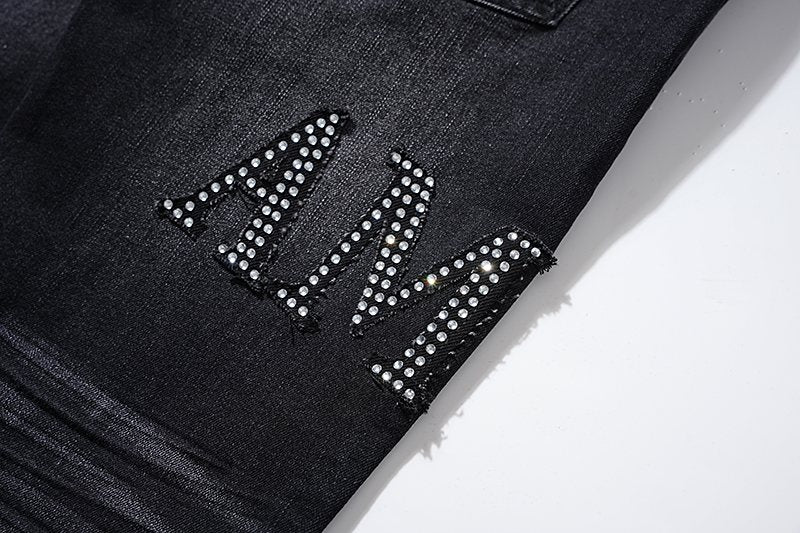 AMIRI Rhinestone Washed Denim Jeans