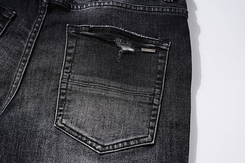 AMIRI Black Distressed Letter Graphic Jeans