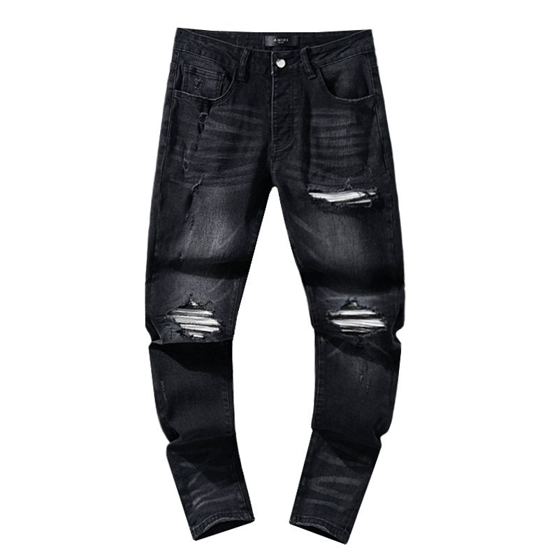 AMIRI Black Washed Distressed Jeans