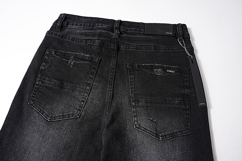 AMIRI Black Washed Distressed Jeans