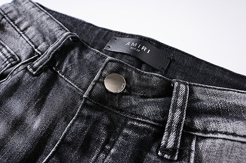 AMIRI Washed Black Distressed Jeans