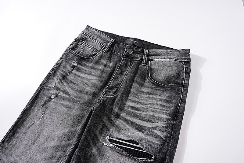 AMIRI Washed Black Distressed Jeans