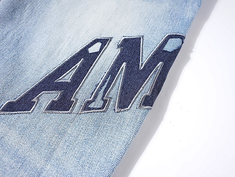 AMIRI Light Blue Distressed Paneled Jeans