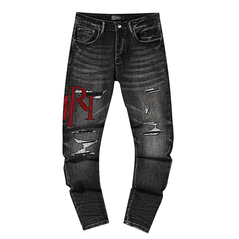 AMIRI Red Letter Graphic Washed Jeans