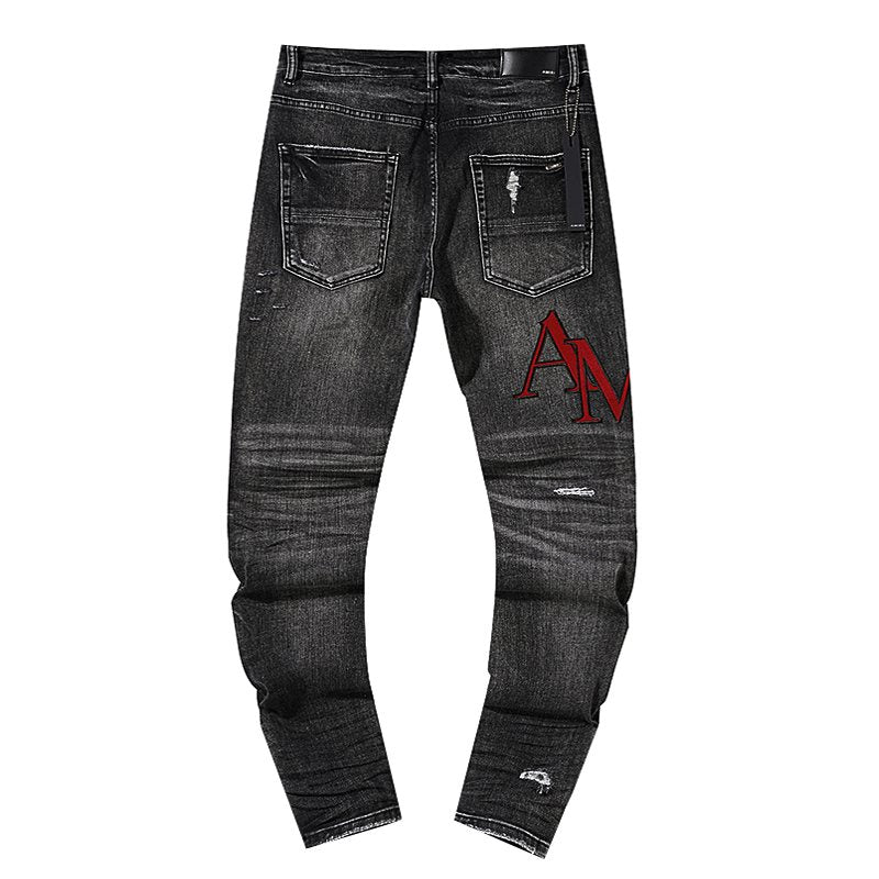 AMIRI Red Letter Graphic Washed Jeans