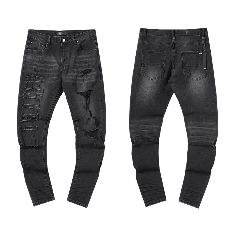 AMIRI Distressed Black Washed Jeans