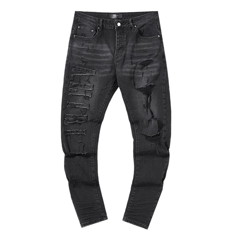 AMIRI Distressed Black Washed Jeans