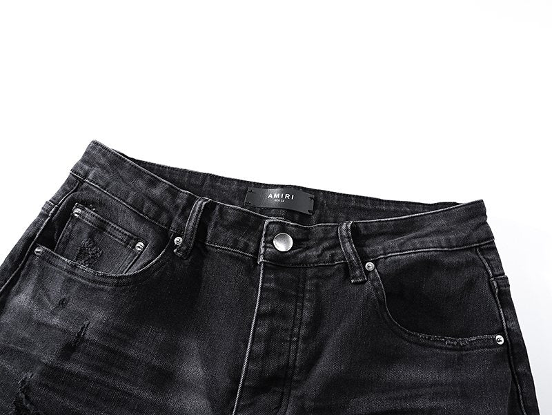 AMIRI Distressed Black Washed Jeans