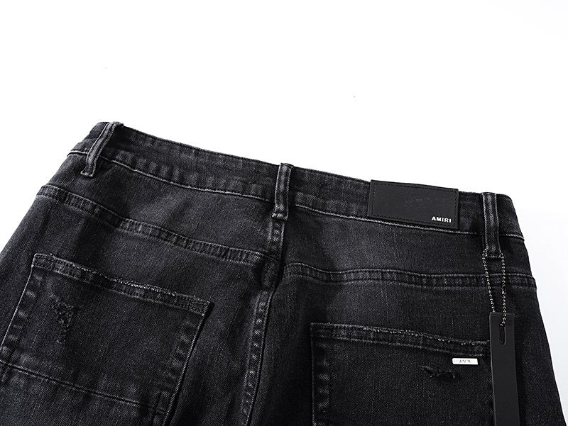 AMIRI Distressed Black Washed Jeans