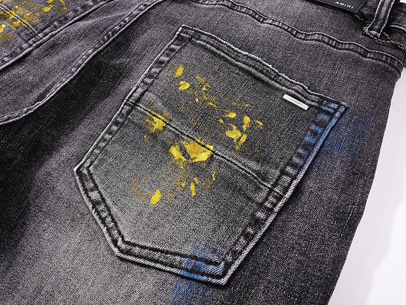 AMIRI Paint-Splatter Distressed Jeans