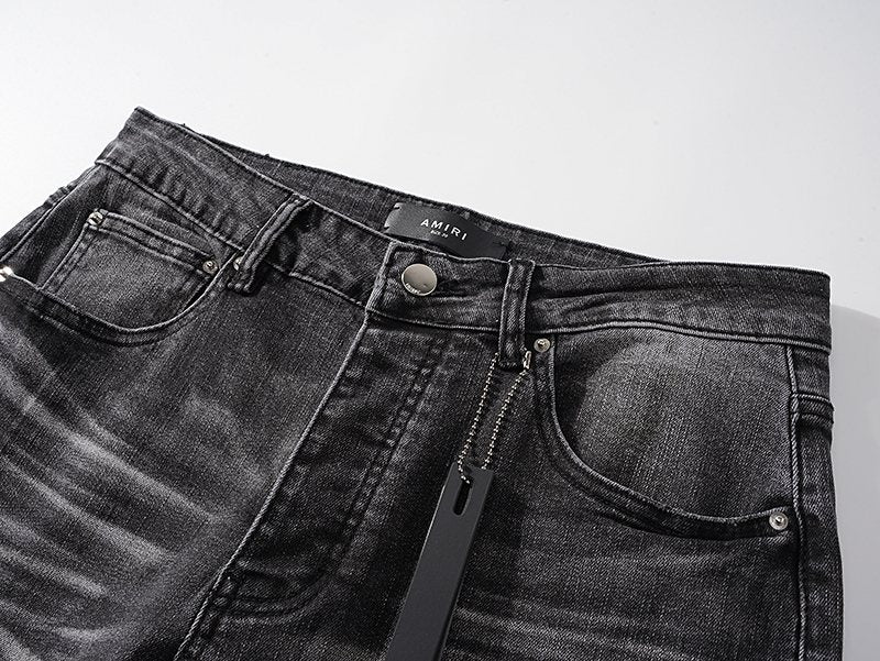 AMIRI Black Distressed Washed Jeans