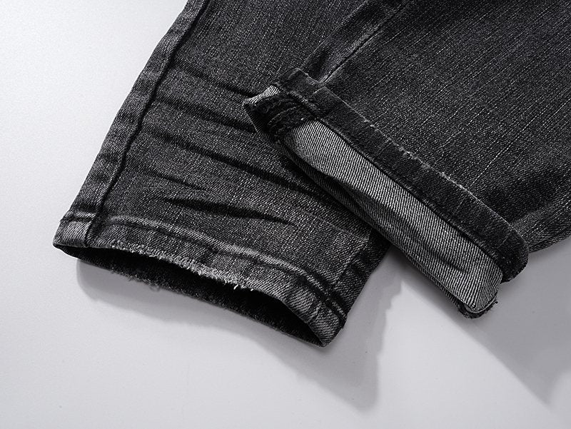 AMIRI Washed Black Embroidered Jeans