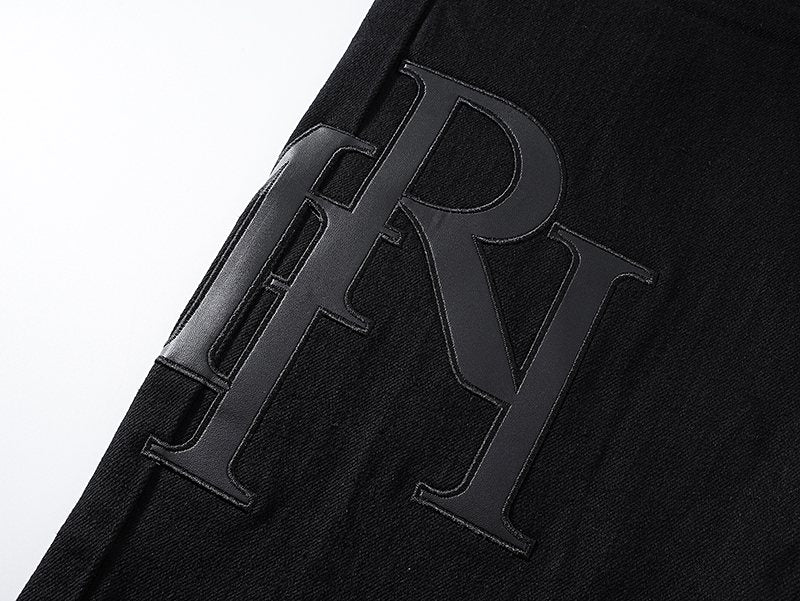 AMIRI Tonal Letter Graphic Black Jeans