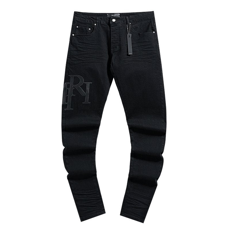 AMIRI Tonal Letter Graphic Black Jeans