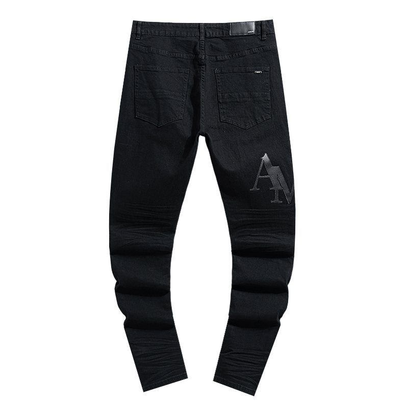 AMIRI Tonal Letter Graphic Black Jeans