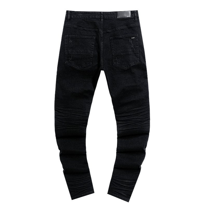 AMIRI Black Distressed Moto Jeans