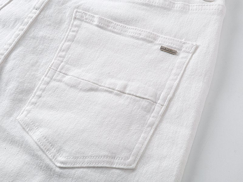 AMIRI White Distressed Moto Jeans