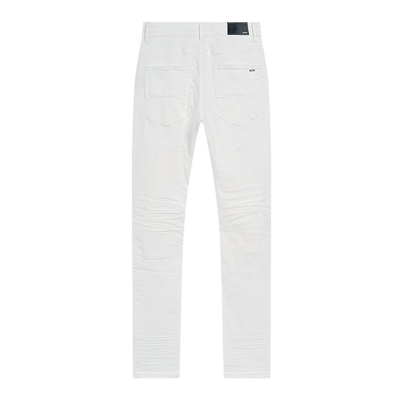 AMIRI White Distressed Ribbed Panel Jeans