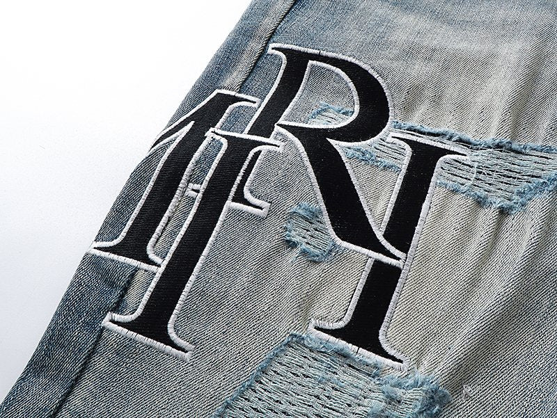 AMIRI Light Blue Embroidered Jeans