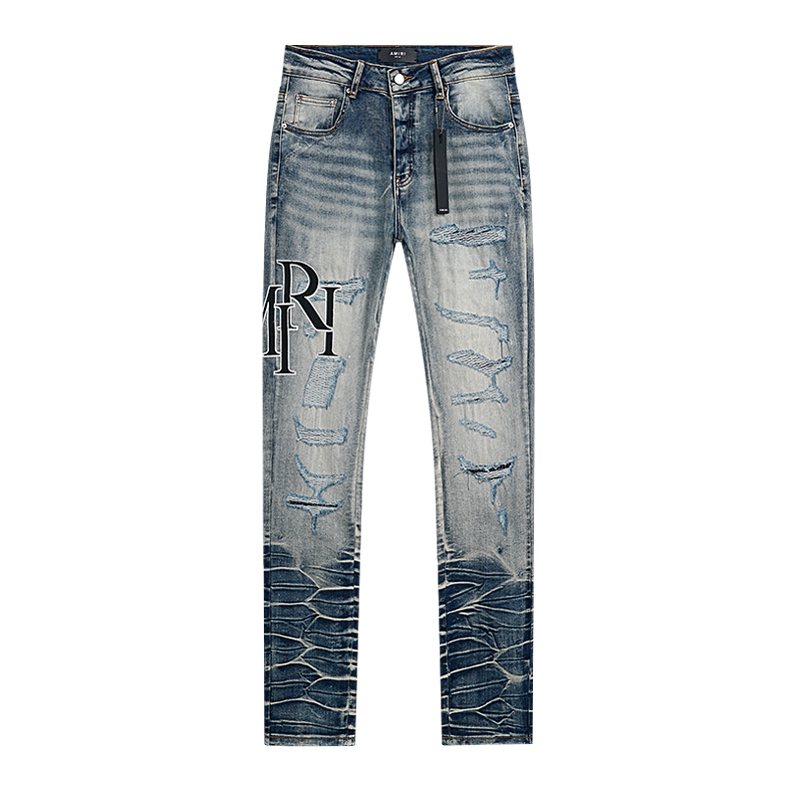 AMIRI Light Blue Embroidered Jeans